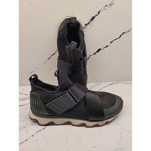 Sorel Womens Kinetic Sneakers 7 Black Athletic Shoes NL3374 Scalloped